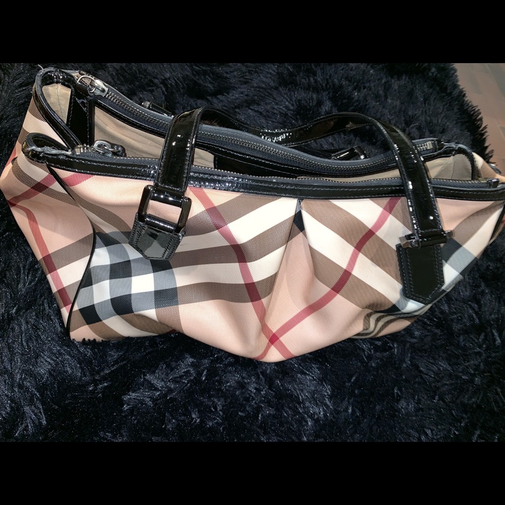 Burberry Beige Black Supernova Check Canvas Large